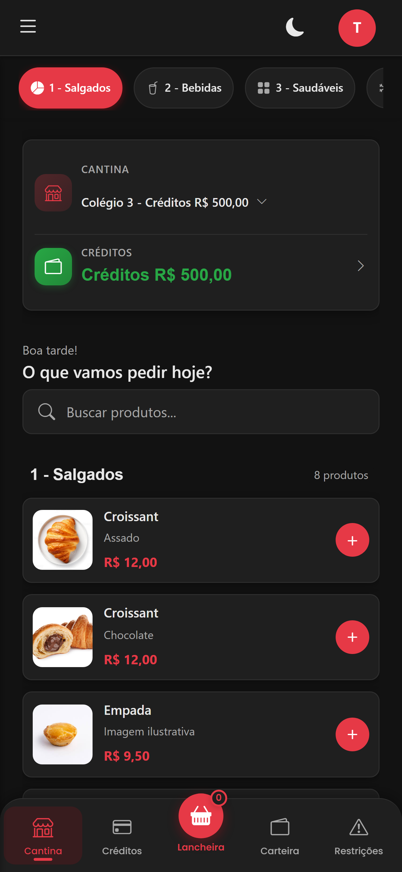 Modo escuro do app Lancher